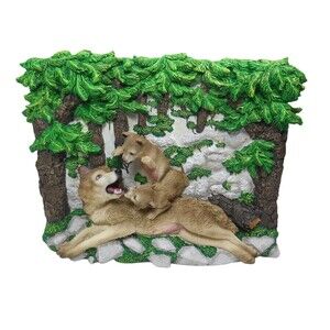 International Collectors Society Gray Wolves A Mothers Love Diorama NWT Wolf